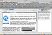 This is the ScribeFire extension shown in use inside a Firefox browser window. This shows the writing a post or page view.